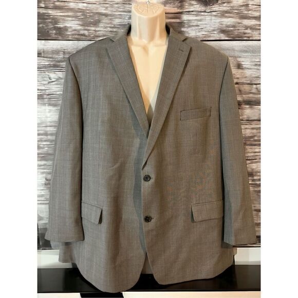 Michael Kors Mens Two Button Plaid Blazer Poly Blend Sport Coat Jacket Size 50R - Picture 1 of 13
